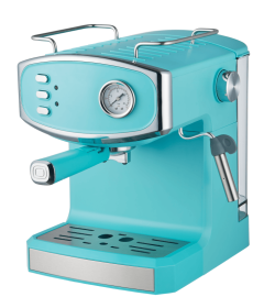 W1002P414509  Italian espresso machine with semi-automatic coffee brewing, pressure gauge, milk frother, steam bar, 1350W 51mm grinder