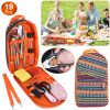 19Pcs Camping Cooking Utensil Kit Portable Picnic Cookware Outdoor Kitchen Equipment Gear Campfire Barbecue Appliances With Storage Bag