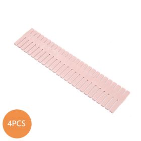 4 PCS Adjustable Drawer Dividers Plastic Storage Drawer Dividers DIY Grid Drawer Organizer Dividers Organization Tools Socks Underwear Makeup Clo (Color: Pink)